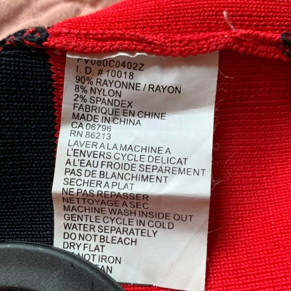 TRISTAN - Bold Stripes Pencil Skirt – Red & Black - size medium - Picture 4 of 6